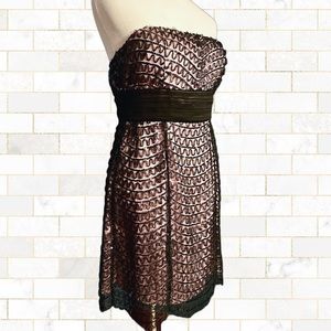 Pink Sequin Strapless Party Dress Size L